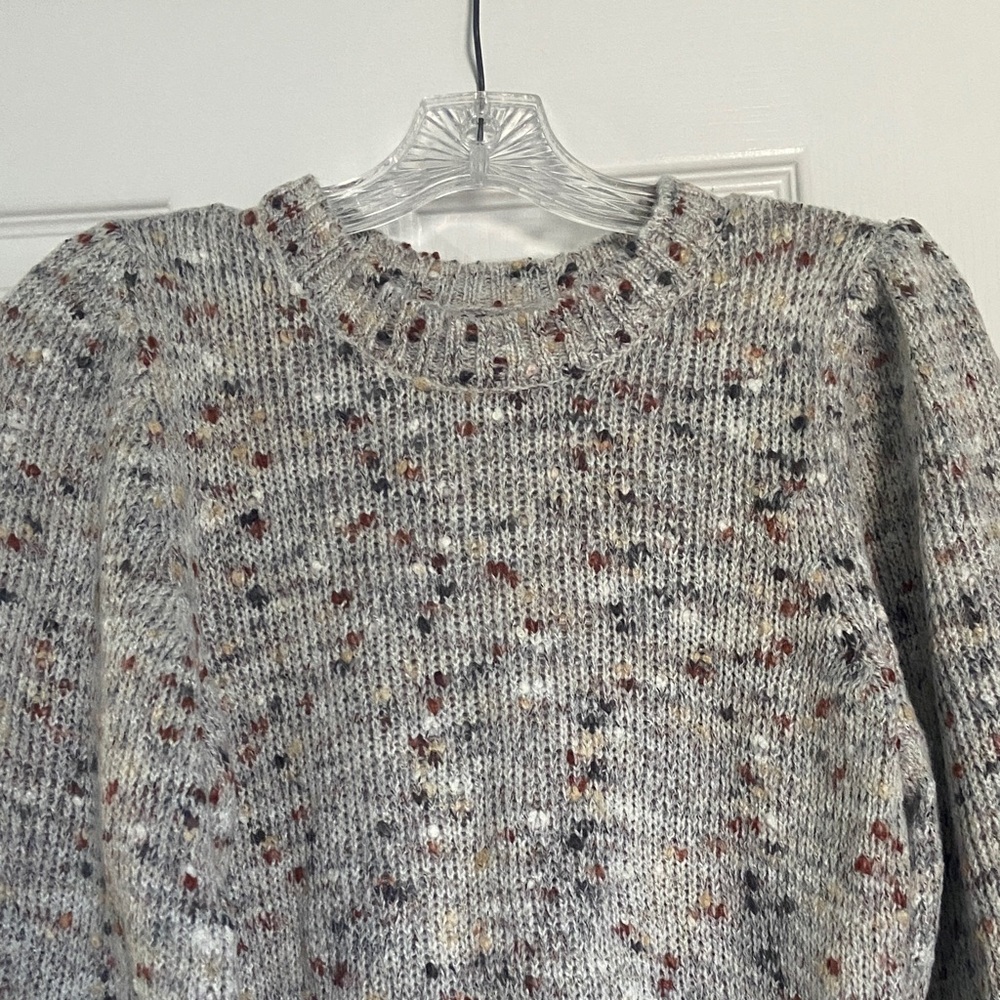 NWT. Sz small. Gorgeous fitted sweater dress with puffy sleeves.